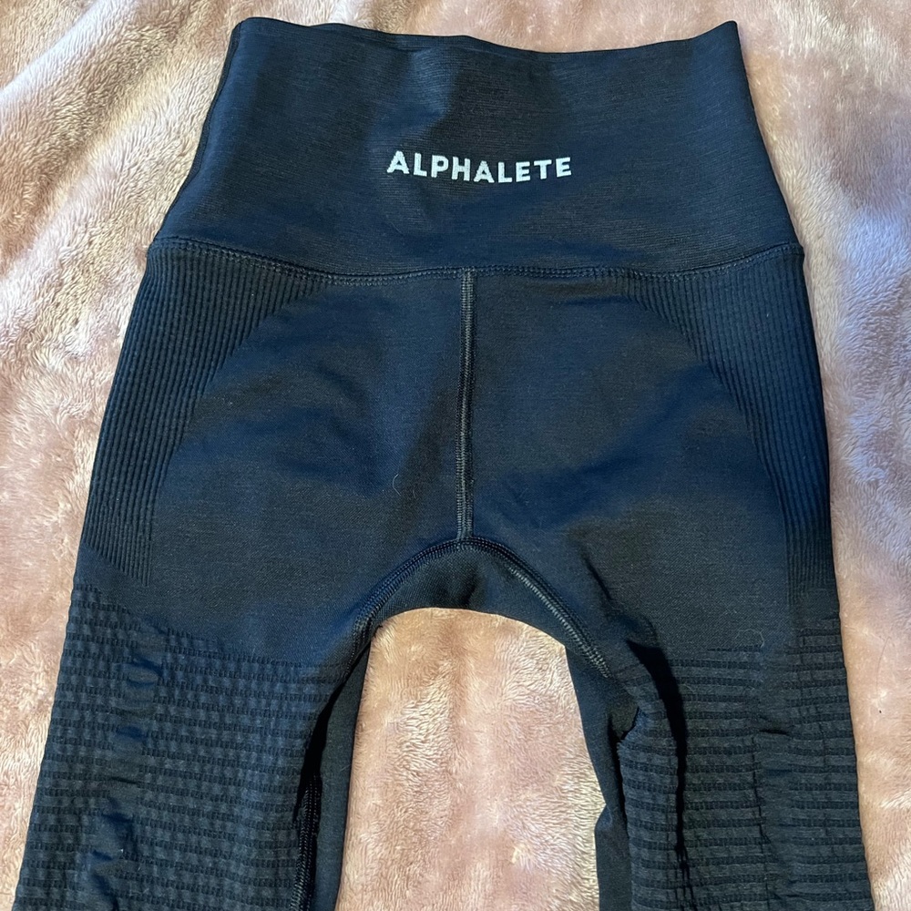 Black, alphalete, halo leggings